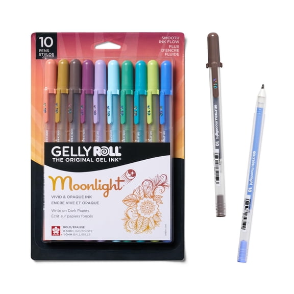 SAKURA Gelly Roll Moonlight 10 Gel Pens - Bold Ink Pen for Journaling, Art, Calligraphy, or Drawing - Assorted Earth & Jewel Tone Ink - Bold Line - 10 Pack