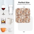 thumbnail image 7 of Bingfone Vintage Woodland Animals in Neutral Tones Leather Drinks Coasters with Set of 6,Suitable for Home Kitchen,Coffee Cup Coasters Home Gift, 7 of 7