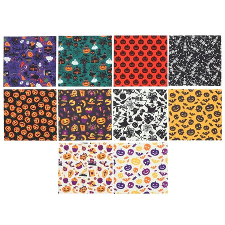 

NUOLUX 10Pcs Halloween Quilting Cloths Halloween Theme Fabric Halloween Patchwork DIY Sewing Fabric