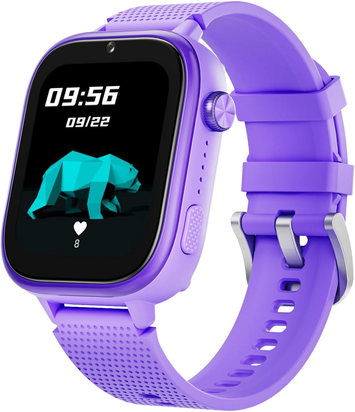 SHANNA 4G Kids Smart Watch GPS Tracker - Smartwatch with 2-Way Call Video Calling Voice Chat SOS Class Mode Pedometer Puzzle Games Wi-Fi Touch Screen Alarm Clock Smartwatches for Boys Girl, Purple