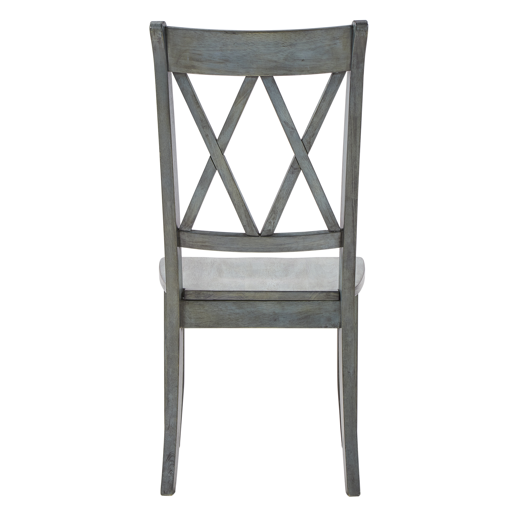 Weston Home Farmhouse Wood Dining Side Chair, Antique Sage (Set of 2)