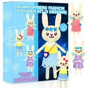 Bunny Sewing Kit - Fashion Design Kit for Girls, Crafts for Girls Ages 8-12, Bunny Making Kit with Clothes & Accessories