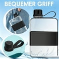 thumbnail image 5 of Flat Water Bottle with Handle 500 ml Flat Water Bottle BPA-Free Leak-Proof Slim Water Bottle for Travel Outdoor Fitness Sports Cycling Work School,Black, 5 of 7
