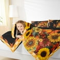 thumbnail image 4 of Feelyou Farmhouse Fall Sunflower Queen Comforter Set, Pumpkin Leaf Butterfly Bedding Sets, Teen Child Kid Reversible Bedding Comforter Set, Microfiber Bedroom Decor, 3pcs, 4 of 8