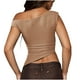 thumbnail image 4 of mfyjkho Camisetas Sin Mangas De Talla Grande, Tops Cortos Casuales Sin Mangas Para Mujer, Camisetas Lisas De Moda Con Fruncido Y Hombros Descubiertos Tops Casuales Para Mujer M, 4 of 6