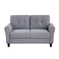 thumbnail image 3 of Euroco 57.5" Modern Loveseat Living Room Sofa Linen Upholstered Couch, Blue Gray, 3 of 8