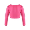 thumbnail image 2 of Xnihocha Kids Girls Classic Ballet Dance Sweater Pullover Cropped Tops Long Sleeve Cardigan Shrug Hot Pink 120, 2 of 5