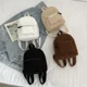 thumbnail image 5 of Mini mochila de peluche suave y esponjosa, moderna, de color liso, con múltiples bolsillos, bolso de hombro ligero, mochila escolar para niñas., 5 of 6