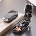 thumbnail image 1 of 3-in-1 Pill Cutter & Grinder with Stainless Steel Blade, Portable Tablet Splitter & Medication Storage Organizer BoxWalmart,Quarter-Black, 1 of 9