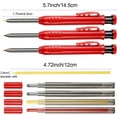 thumbnail image 2 of Professional Mechanical Carpenter Pencils, Deep Hole Marker with Extended And Needle Nose Tip, Quality Marker Marking Tool with Design Patent for Construction, Woodworking,, 2 of 8