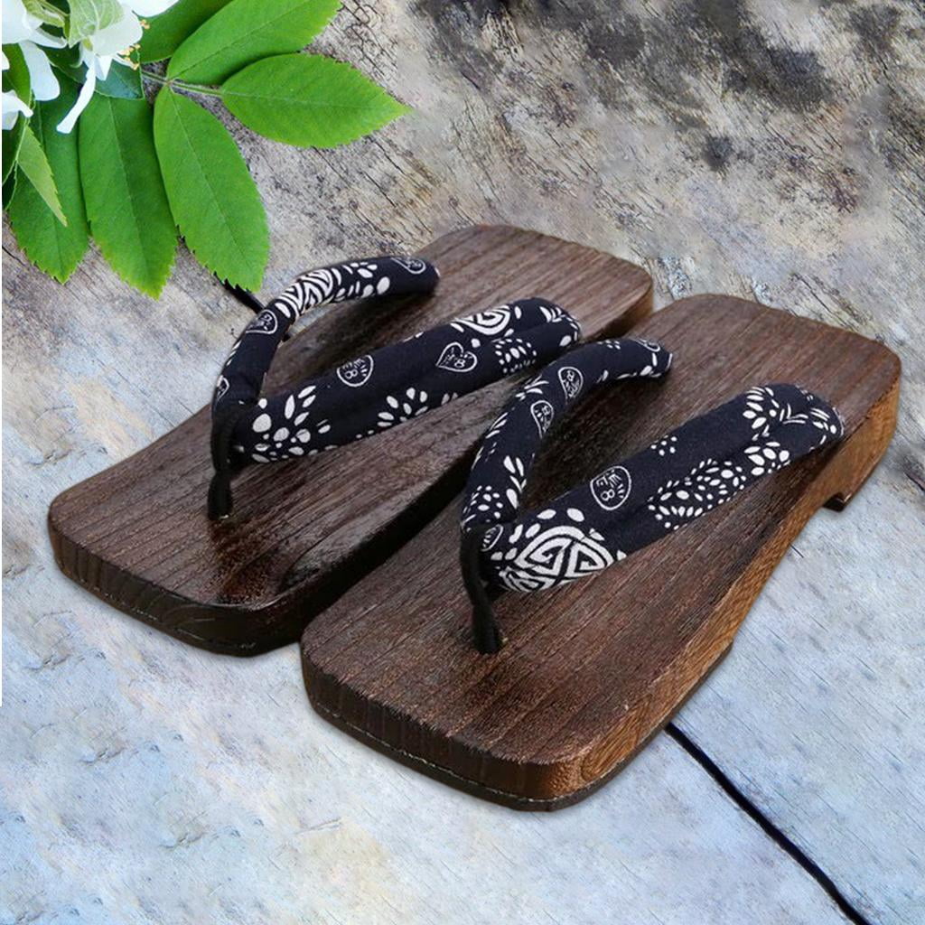 Japanese Wooden Clogs Slippers Shoes Geta Sandals for Men Women 40 -  Walmart.com