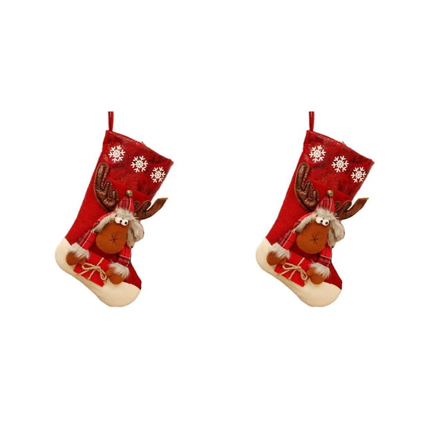 Bearachild Colgante de calcetín de Navidad Calcetín Dulce Snack Colgando Bolsa de regalo Fiesta Año nuevo Adorno Familia Chimenea Árbol Estilo Estilo de animales 2piezas Bearachild CBP162478
