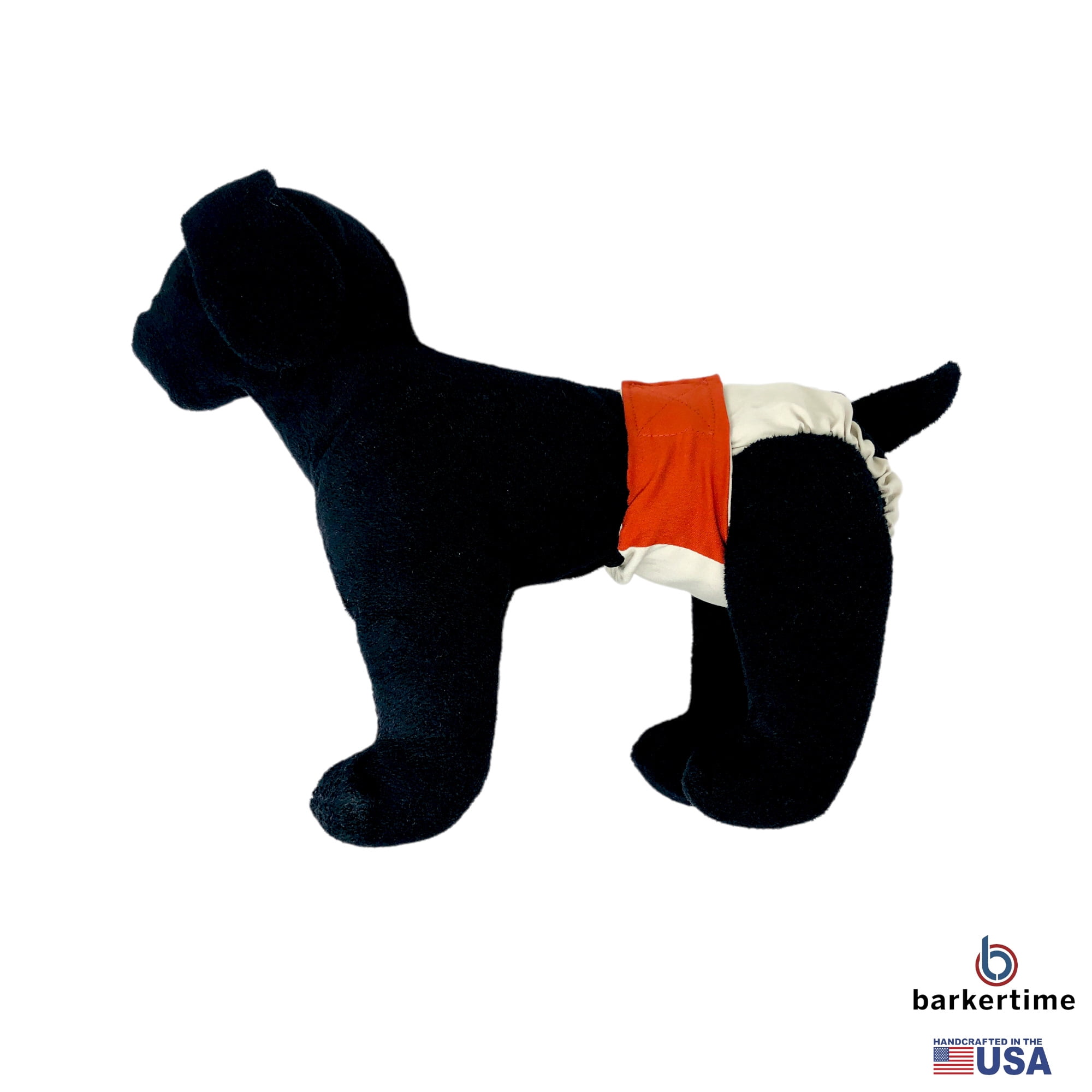 Barkertime Burnt Orange on Frosty Cream Dog Diaper
