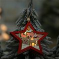 thumbnail image 3 of Navidad Wooded Mini Ornament Santa Claus Colgando Batería Powered Window Decoración de la pared Inicio Rústico Año Nuevo Arte Decoración Estrella Jumpingount HA009996-01, 3 of 6