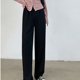 thumbnail image 1 of Pantalones anchos de traje para mujer con un tacto de alta gama, cintura alta y sensación de caída, ajustados y casuales, pantalones cortos para primavera., 1 of 3