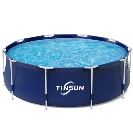 TINSUN 15ft Metal Frame Pool  Above Ground Pool for Family and Friends  with Filter Pump and Cover