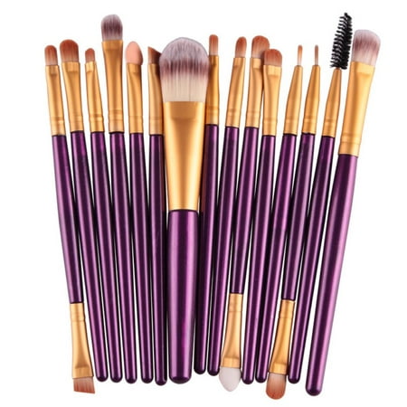 Beauty Make Up Foundation Brush Set 15pcs Eyeshadow Lip Cream Blush Brush (Best Brush For Cream Eyeshadow)