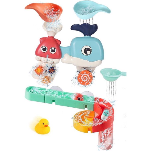 Juego de juguetes de baño para bebés: pistas de succión de pared, cascada, engranaje giratorio, juguetes de bañera, regalo para niños pequeños de 3 a 6 años
