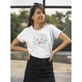 thumbnail image 2 of Cute Feathers & Rose / Pastel T-Shirt Women -Image by Shutterstock, Female Small, 2 of 4