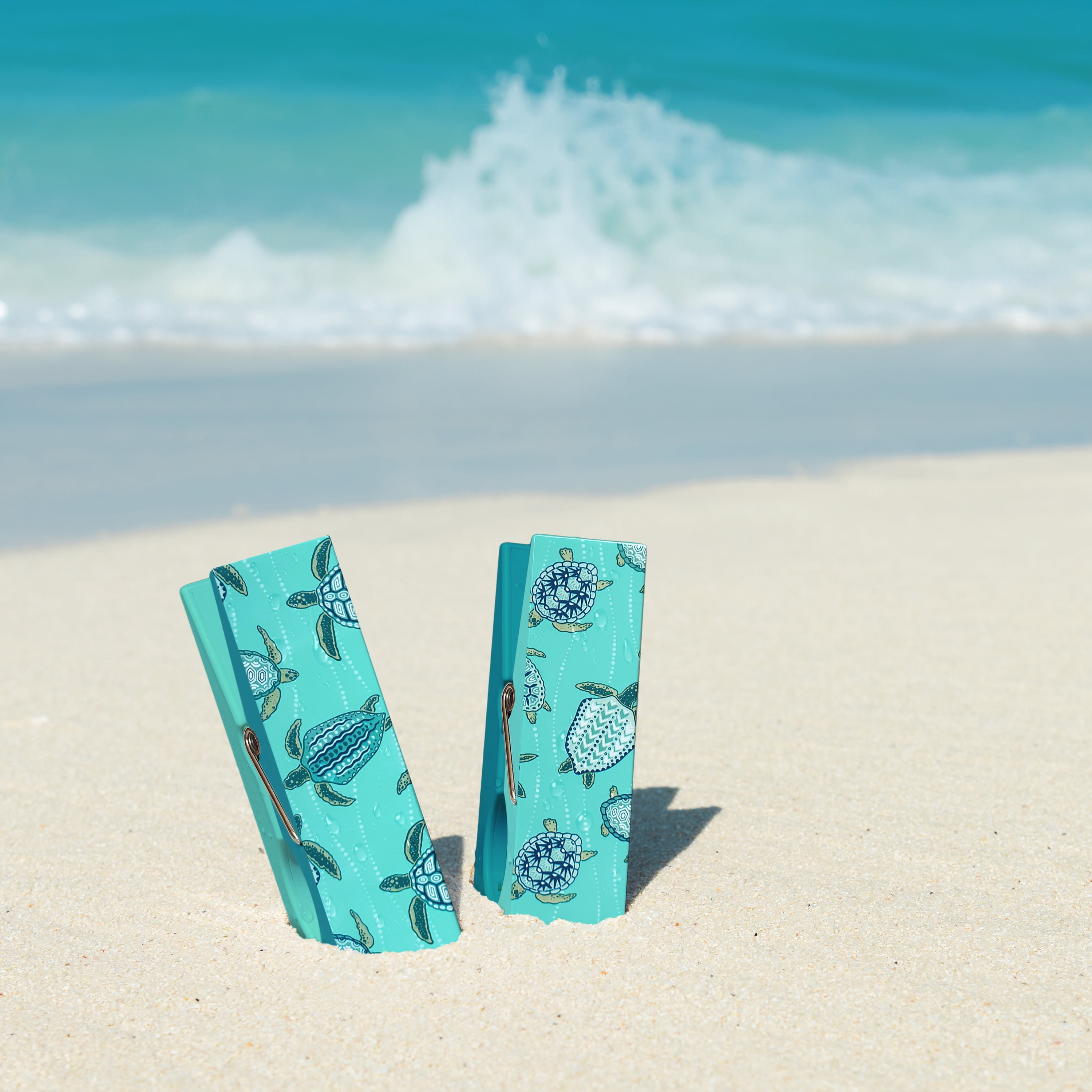Mainstays Beach & Pool Towel Clips, Turtles, 2 Count