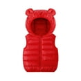 thumbnail image 2 of Esaierr Baby Boys Girls Hooded Puffer Vest for for Toddler Vest Solid Colour down Cotton Autumn Winter Lightweight Sleeveless Bear Ears Zipper Up Jacket for 1-5Y, 2 of 5