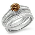 thumbnail image 1 of Dazzlingrock Collection 1.25 Carat (ctw) 14K Champagne & White Diamond Vintage Bridal Ring Set 1 1/4 CT, White Gold, Size 4, 1 of 1