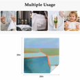 thumbnail image 4 of Green Teal Orange Cloth Napkins, Modern Oil Painting Abstract Washable and Reusable Dinner Napkins Set of 8, Table Napkin for Kitchen Party Birthday Wedding Hotel Housewarming 20"x20", 4 of 8