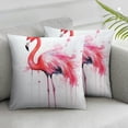 thumbnail image 2 of COMIO 2-Piece Short Plush Pillow Covers Pink Flamingo White White, 2 of 6