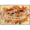 thumbnail image 4 of SKYSONIC 36x24in Vintage Autumn Mushrooms Area Rug, Yellow Maple Leaf Non-Slip Floor Carpet for Indoor Living Dining Room Bedroom, 4 of 7