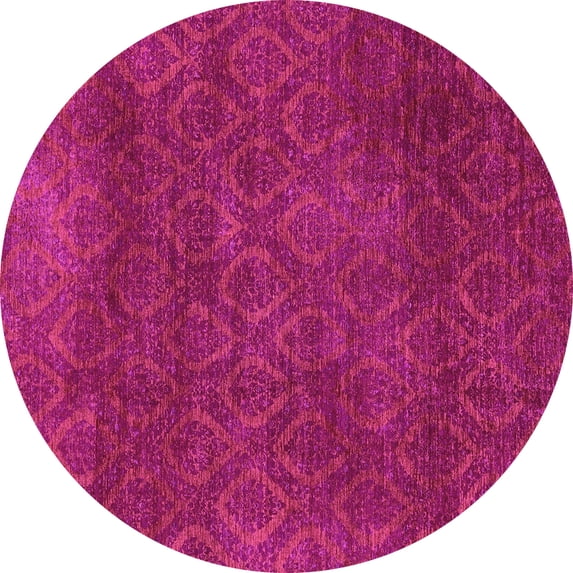 Ahgly Company Indoor Round Abstract Purple Modern Area Rugs, 8' Round