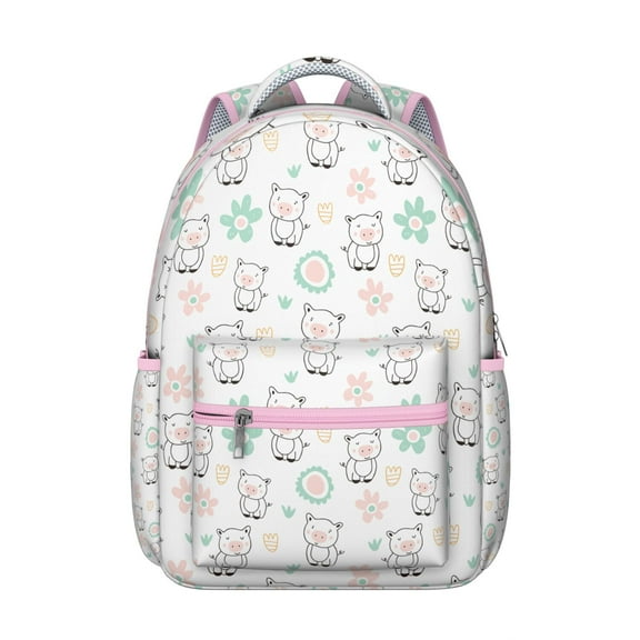 Pig Backpack for College - Durable Waterproof Bookbag with Laptop Compartment, Lightweight & Ergonomic, Stylish Pig Print for School & Everyday Use