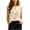 Beige, variant on Horkkom Short Sleeve Tops for Women Crew Neck Solid Color Basic Tees Casual Loose T Shirts with Pocket L