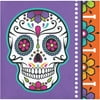Club Pack of 192 White and Orange Day of the Dead 2-Ply Beverage Square Napkins 10"