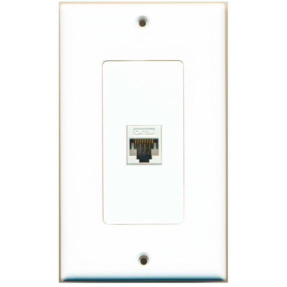 Ultra Spec Cables - 1 Gang 1 Port Cat5e Jacks RJ45 Ethernet Network Wall Plate