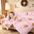 thumbnail image 3 of Erosebridal Cute Gingerbread Man Twin Comforter Sets 2pcs,Merry Christmas Bedding Set,Pink,Reversible,1 Comforter and 1 Pillowcase, 3 of 6