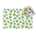 thumbnail image 4 of ZNDUO Placemats, 1 PCS Heat Resistant Stain Resistant Woven PVC Insulation Placemats, Durable Washable Elegant Table Mats for Dining-Green Four Leaf Clover, 18"x12", 4 of 6