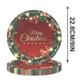 thumbnail image 2 of Neoyler 16 Pack Christmas Disposable Dinnerware Set Thanksgiving Plates Christmas Plates Complete Tableware for Parties 5 Inch Napkins 7 Inch and 9 Inch Plates 3 75 Inch Cups 2in Red, 2 of 4