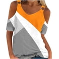 thumbnail image 1 of Blouses pour Femmes, Blouses Décontractées à Manches Courtes Imprimées et Col Rond, 1 of 1