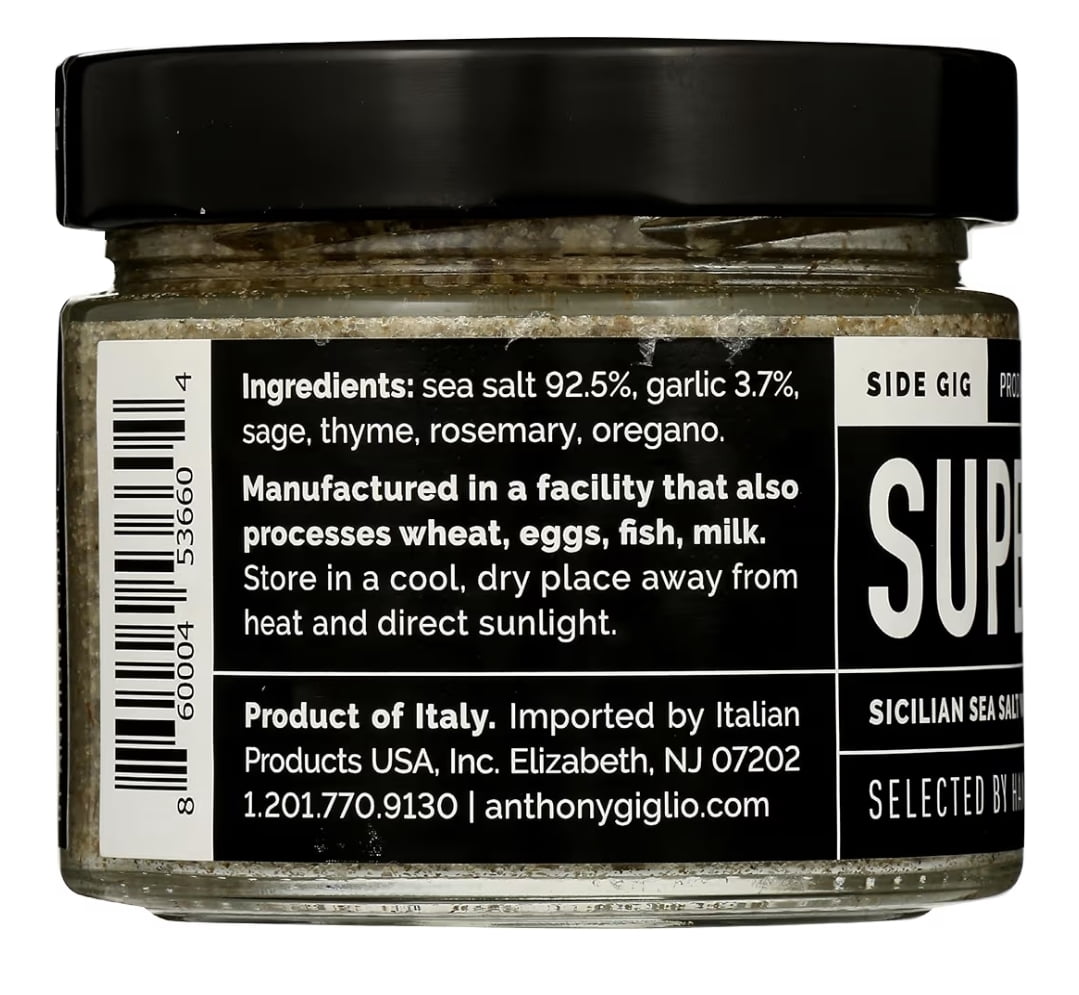 Side Gig Super Salt Sicilian Sea Salt with Fresh Herbs & Garlic 7.8 oz