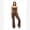 Brown, variant on IBTOM CASTLE Womens Workout Sets 2 Piece Spaghetti Straps Crop Top Straight Leg Yoga Pants Yoga Pilates Active Outfits L Butter yellow