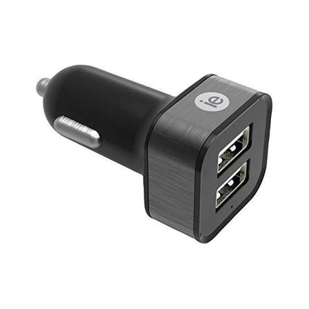 iEssentials IEN-PC22A-BK 2.4-Amp Dual USB Car Charger (Black)