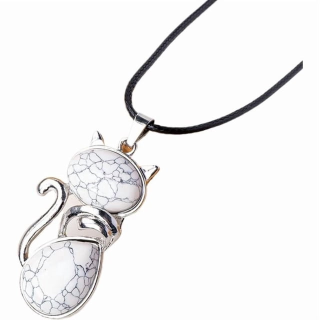 SharkTRUE Unique Cat-Shaped Natural Crystal Pendant: Playful Sophistication & Authentic Craftsmanship