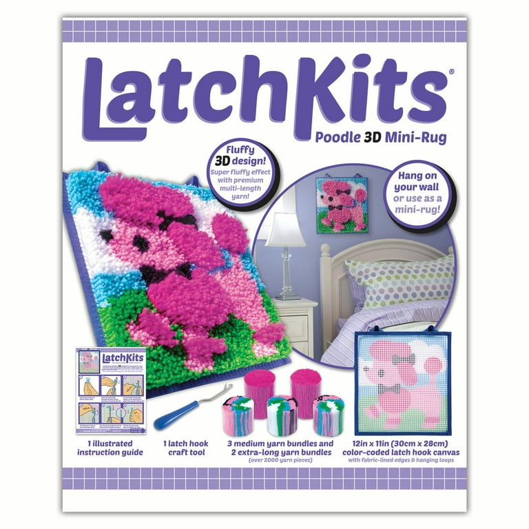 Latch Hook Rug Kits for Adults, Crochet Sewing Kit Classic Latch Hook –  WoodArtSupply