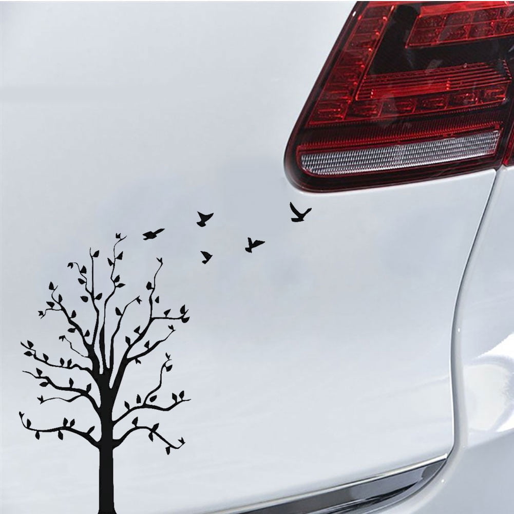 Zeus Tree Flying Birds Auto Car Styling Vehicle Reflective Decals ...