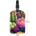 thumbnail image 6 of Square 2Pack PU Leather Cactus Cruise Luggage Tag with Privacy Cover and Name ID Tag for Travel Handbags Backpacks Luggage Tags, 6 of 6