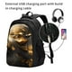 thumbnail image 2 of Balery Luxurious Gold Flow Mochila con carga USB para hombre y mujer - Mochila impermeable y antirrobo para laptop con puerto USB para viajes, trabajo, 2 of 7