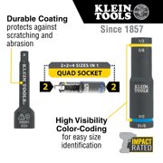 Klein Tools 4-In-1 Flip Quad Socket