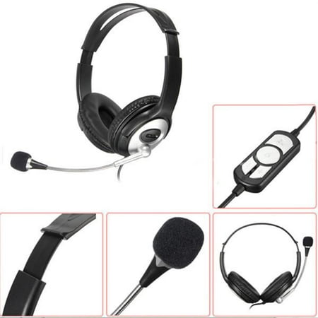 Wired Noise cancelling Surround Sound USB Stereo Super Bass Headband Over-Ear Office Gaming Headphone Headset Mic Volume Control with Microphone for Cell Phone, ,
