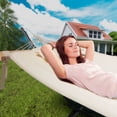 thumbnail image 6 of VEIKOUS 2-Person Hammock w/Metal Stand, Detachable Pad & Pillow 450lbs Weight Capacity, White, 6 of 10