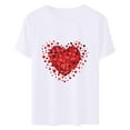 thumbnail image 4 of Chemises à Manches Courtes pour Femmes Adulte Mode Manches Courtes Col Rond Saint-Valentin Imprimé Blouse Décontractée T-Shirt Hauts Chemise Femmes Blouses à Manches Courtes Femmes Hauts à Manches Courtes, 4 of 5